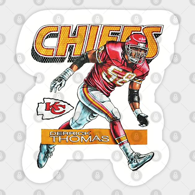 90s Football Derrick Thomas - Chiefs - Classic Sticker by nicklower